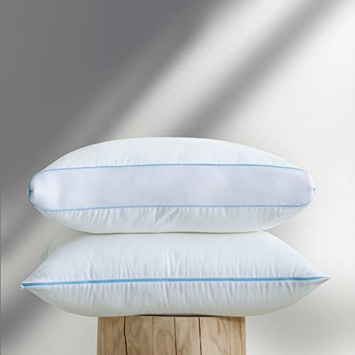 Johalaide Dorrin Nessin Three Gear Adjustable Down Alternative Bed Pillows for Sleeping, Ultra Soft Cotton Blend Cover with Siliconized Fiberfill Pillow for Back,Stomach or Side Sleepers,2 Pack King