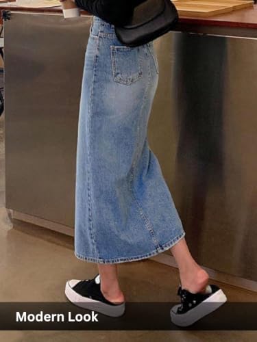 Leriya Fashion blue denim skirt – image 2