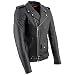 Milwaukee Men's Classic Side Lace Motorcycle Jacket (Black, Medium-Tall)