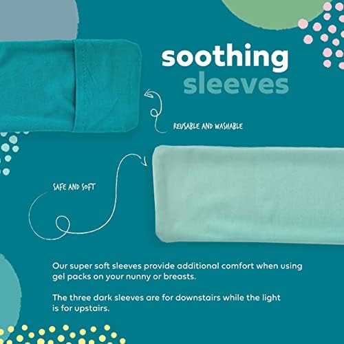 Postpartum Hot And Cold Packs, Ice Pads Pain Relief For Perineal Conditions, Vaginal Recovery, Haemorrhoids And Heat Pads For Breast Pain, 2 Reusable Flexible Cooling Gel Pads, 4 Soft Washable Sleeves