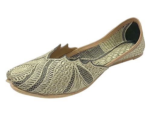 Women's Wedding Punjabi Juti Black Handmade Ethnic Mojaris Shoes Ethnic Flat Indian Jutti - Main Image