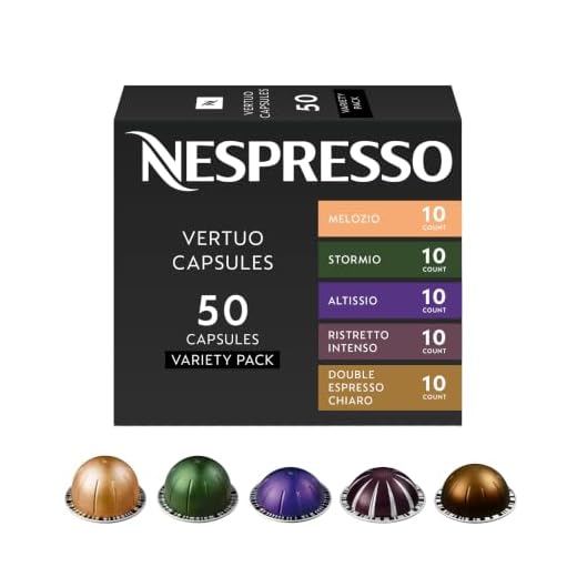 Nespresso Capsules Vertuo, Discovery Variety Pack, 50- Count (Pack of 1) Coffee & Espresso Pods, Brews 7.77 fl. oz, 2.7 fl. oz, and 1.35 fl. oz