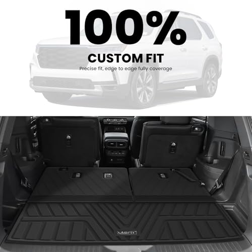 Image of LASFIT All Weather Cargo Mats for Honda Pilot 2023-2026【Custom Fit】 | Full Surround TPE Mats, Tall Walls, Non-Slip, Easy Clean, Tool-Free Install, Vehicle-Specific Accessories