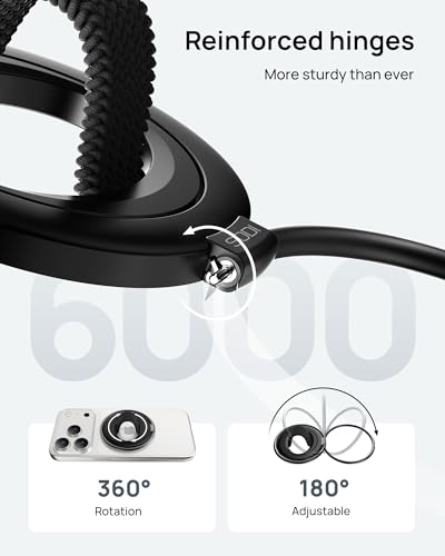 Image of SODI Magnetic Phone Ring Holder Grip with 3 Detachable Finger Straps, N52 Strong Magnet Phone Holder for Hand, Cell Phone Grips for Back of Phone & Kickstand Compatible with iPhone 17 16 15 14 13 12