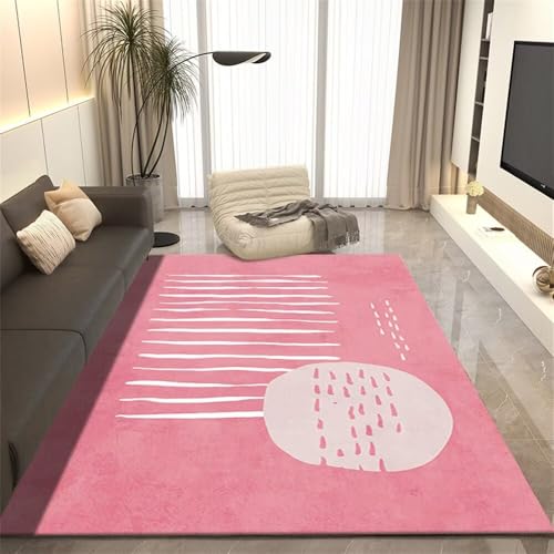 DJHWWD Alfombra Pie De Cama Alfombras Infantil Rosa 200x300CM Diseño Minimalista Moderno, Alfombra Rectangular Suave y Duradera. Alfombras Comedor