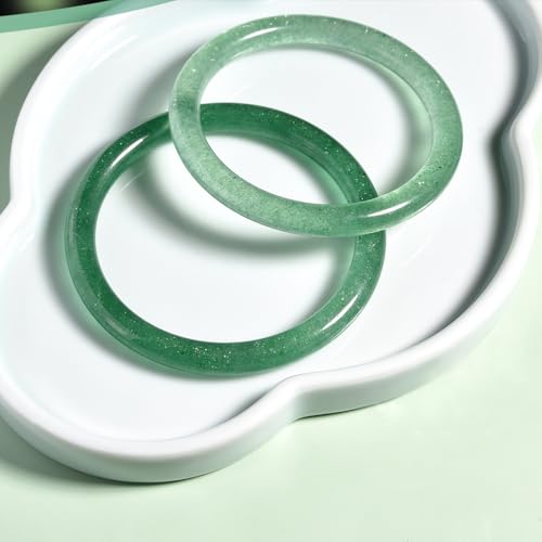 Bracelet en jade vert pour femme, jonc fin tendance et authentique - 4