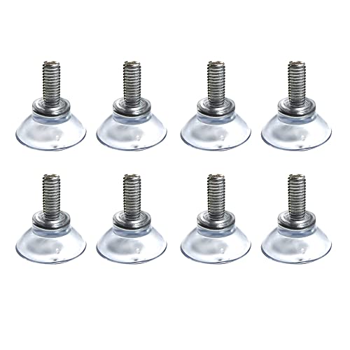 Durchsichtiger PVC M8 Schraube Saugnapf,Mit langer Verstellung, M8 für Möbel- und Stuhlbeine, Schraubenlänge 1,8 cm, Durchmesser 3,5 cm, 8 Stück/Paket (M8-L1,8 cm-D3,5 cm) Cover