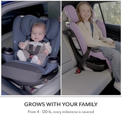 Evenflo Gold Revolve360 Extend All-in-One Rotating Car Seat with Green & Gentle Fabric (Emerald)