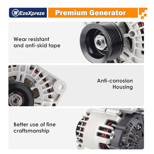 Image of Ezexpreze 11256N Alternator Fit for 2007-2019 Nissan Armada Frontier Pathfinder Titan Xterra, 2008-2010 Infiniti QX56, 2009-2012 Equator, 12V 130A OE#11256 23100-ZH00A 23100-ZH00B TG15C113