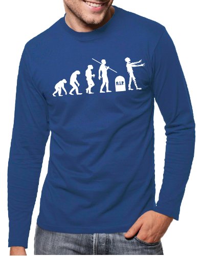 Touchlines Langarm T-Shirt Evolution Zombies, Blu