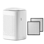 Dehumidifier and Air Purifier Combo HEPA H13 Filter and Negative Air Ion Function,54oz(1600ML) Water Tank with Drain Hose,24hrs Auto-Off Timer,Idea for Bedroom,Bathroom(W)