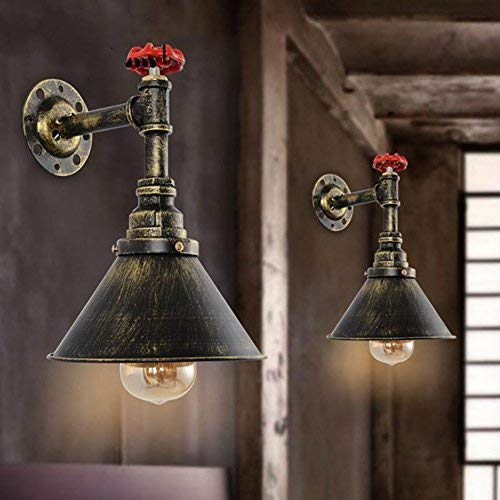 Lámpara de Pared de Tubo de Agua Industrial Retro Loft nostálgico Bombilla de Edison Aplique de Pared lámpara de Hierro lámpara de decoración de Pared de café
