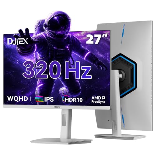 Image of 27 Inch Gaming Monitor, 320Hz, WQHD(2560 x1440) | HDR10, FreeSync, IPS,Height /Swivel /Tilt Adjustable Ergonomic Stand, 2*HDMI /2*DP, VESA Mountable, White