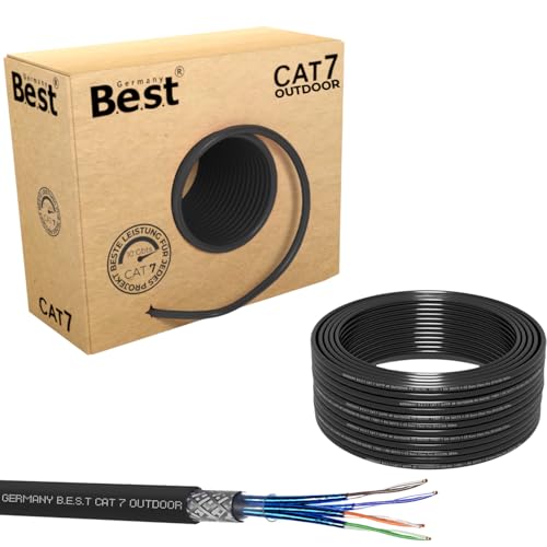 Germany B.e.s.t CAT 7 100M Simplex Erdkabel Netzwerkkabel Outdoorkabel LAN Kabel Ethernetkabel S/FTP 10 Gbit/s Kat 7 reines Kupfer PoE+ LSZH Datenkabel