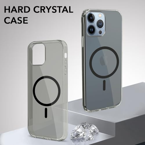 Image of Jkobi Lifetime Anti-Yellow MagSafe Compatible Clear Back Cover Case for Apple iPhone 13 Pro Max (Sleek Hard Crystal | Shockproof and Camera Protection)