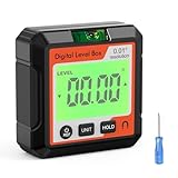 Digital Angle Finder, Magnetic Angle Gauge, Cube Inclinometer with LCD Display and Magnetic Base, Include Screwdriver and User Manual for Woodworking, Carpentry, Construction (White)