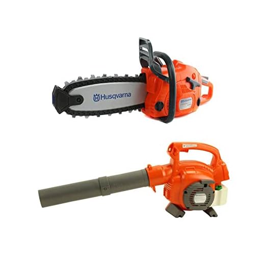 Husqvarna 125B Kids Toy Battery Operated Leaf Blower & Chainsaw Pretend Play Set