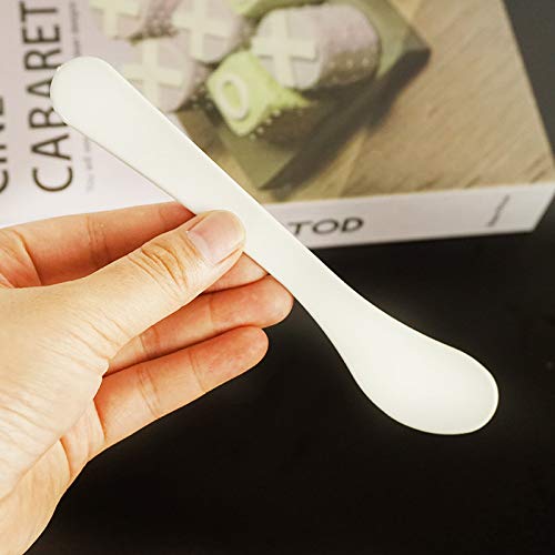 Esowemsn KBD0361 30Pcs White Plastic Cosmetic Mask Mixing Spoon Spatulas Facial Cream Shovels Mud Mask Scoops Skin Care Mask Brushes Applicator thumb #1