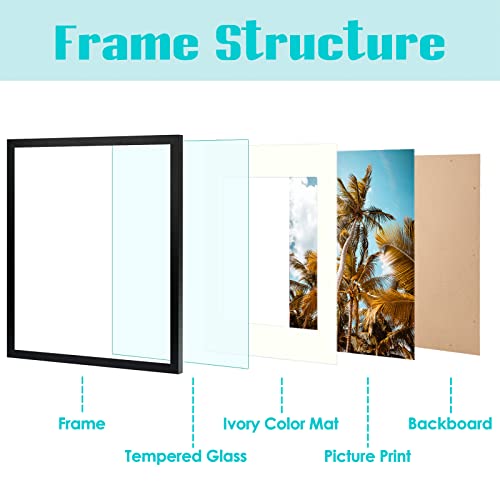 Frametory, 16X20 Picture Frame With Mat For 11X14 Picture- - High Definition Glass Wide Molding - Preinstalled Wall Mounting Hardware (Black, 1 Pack) #TOP3