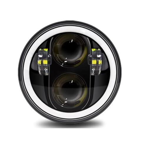 Phare LED de moto 5 3/4 noir 40W Halo clignotant pour Dyna Sportster