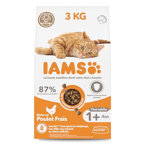 IAMS Croquette au Poulet pour Chat Adulte 3 kg