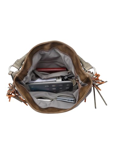 Image of Oversize Hobo Bag for Women Boho Purses and Handbags Fringe Big 2 In 1