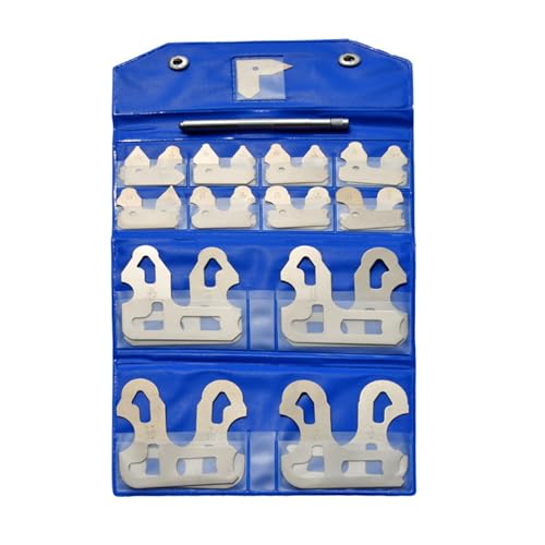 25 Pcs Radius Gauge Set Fractional 1/64-1/2 Inch Gages with Holder, Stainless Steel Radius Measuring Tool, Measuring Tools for Tool Makers, Machinists