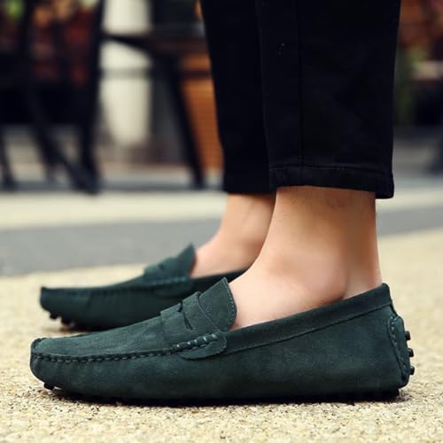 Mocasines elegantes de ante para hombre con detalle de hebilla y horma cómoda 5