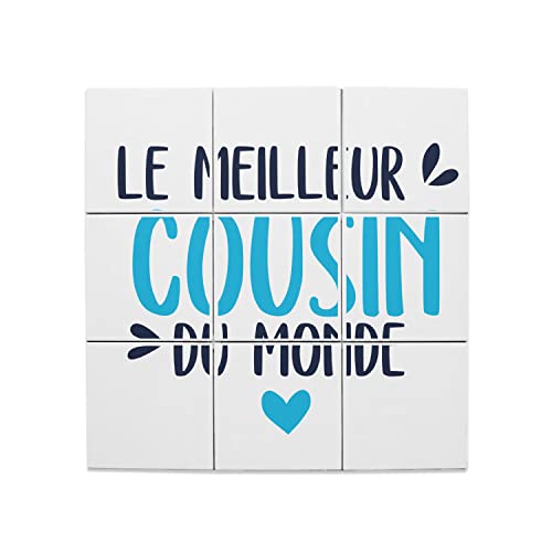 Carreaux Céramique Décoratif 20x20 lot de 9, idée cadeau famille 60x60