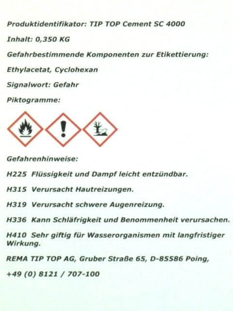 Produktbild von TipTop CEMENT SC 4000 Schwarz 700g Und Härter E-40 30g | 525260-30