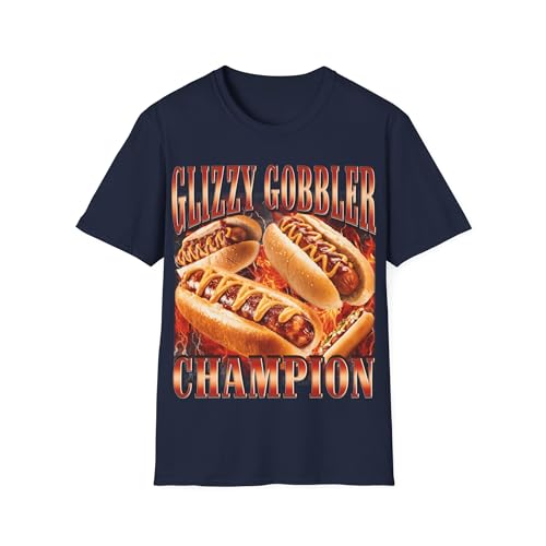 T-shirt Glizzy Gobbler Hot Dog Lover bleu marine humour bootleg