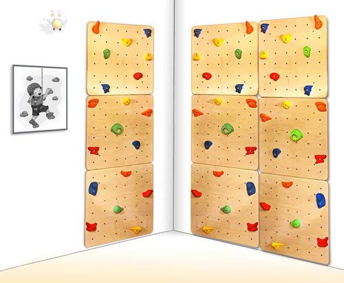 Set of Wooden climbing Wall Panels for Kids and Adults