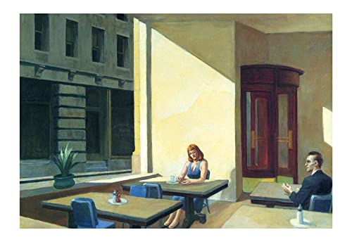 Affiche encadrée Edward Hopper Sunlights in Cafeteria par Spiffing Prints en taille M