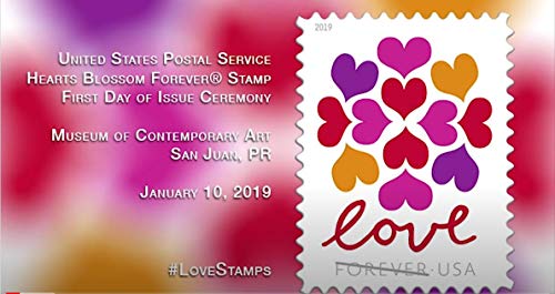 Your Forever Stamps Love Heart Blossom Postage Stamp Additional 10# Business Envelope (Sheet of 20 Stamps)
