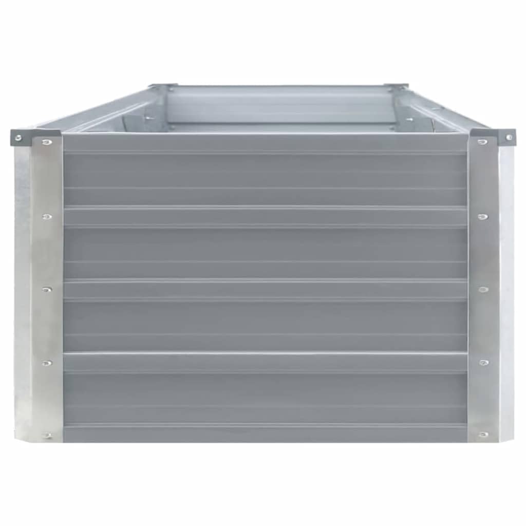 vidaXL Lit Surélevé Pot de Fleurs Bac à Plante Pot de Plante Bac de Fleurs Jardinière Jardin Extérieur 320x40x45 cm Acier Galvanisé Gris