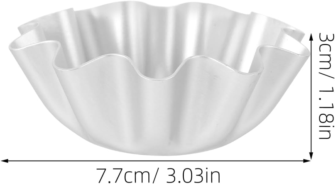 Luxshiny 6Pcs Egg Tart Molds Aluminum Mini Tart Pans 3.03 X 3.03 X 1.18 in Non Stick Baking Trays for Pies Cheesecakes Pudding Cupcakes Home Kitchen Bakery Dessert