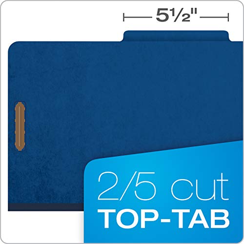 Pendaflex-Recycled-Classification-File-Folders-2-Dividers-2-Embedded-Fasteners-25-Tab-Cut-Legal-Size-Dark-Blue-Box-of-10-29035P
