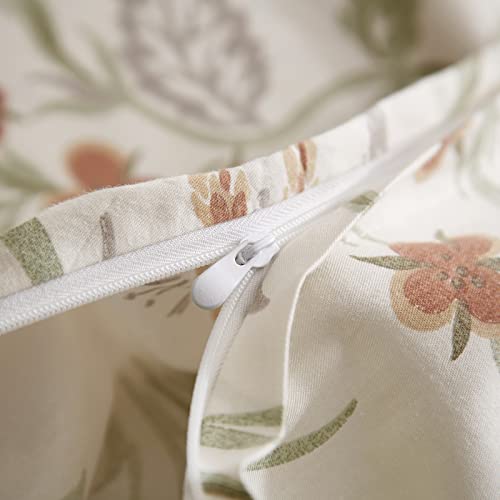 Aojim Duvet Cover Set Pure Cotton, Exquisite Floral Pattern Bedding Set 3 Pcs With Zipper Closure, 1 Cute Comforter Cover And 2 Pillowcases, Japanese Style Quilt Cover Queen, No Comforter #TOP5