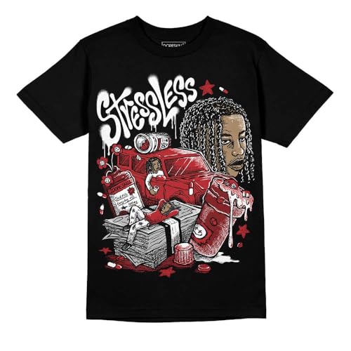Image of DopeSkill Graphic Tee Flu Game 12s Hip Hop Streetwear Hypebeast Unisex Drippy T-Shirt Sneaker Colour Matching Shirts Stressless (Black - L)
