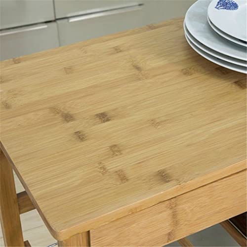 Jahh Bamboos Kitchen Serving Trolley Storage Trolley Cart With Cabinet Easy Movement #TOP6