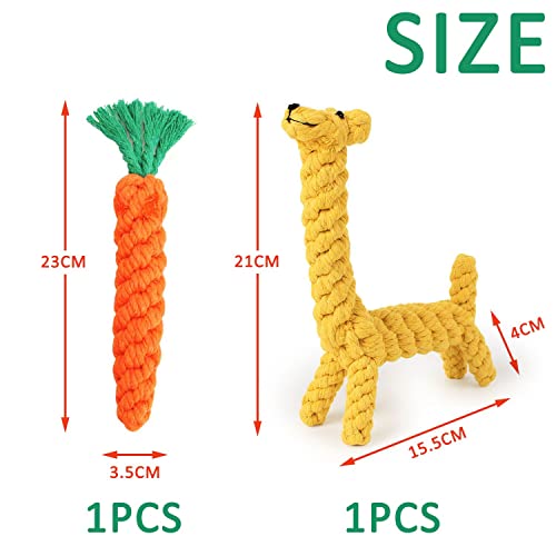 2 Pack Dog Haustier welpe kleine mittlere Hunde kauen Spielzeug Besen boaredom seilknoten Training Durable zähne interaktives Geschenk Set Baumwolle zahnärztliche Pflege behandelt ängstliche Giraffe