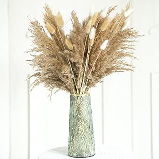 STONEHILL Large Pampas Grass Decor  40 Pieces, 17.7"/45cm Boho Decor Dried Flowers - Fluffy Reed Bouquet - Natural South American prairie grass For Home Décor