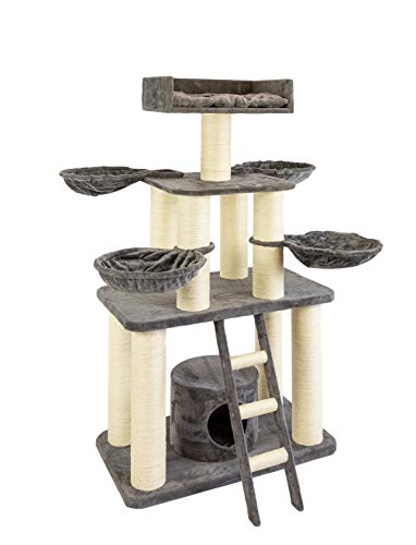 MaxxPet Arbre á Chat XXL - Grattoir griffoir et Centre d'activités Juul - 100 x 60 x 170 cm - Gris Cover