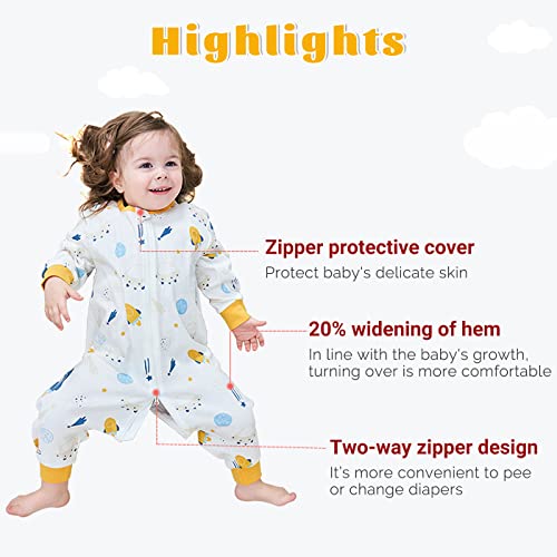 Zigjoy Baby Sleep Bag With Feet 0.5 Tog Wearable Blanket Baby With Long Sleeve Sleep Sack For Infant Toddler 100% Cotton Walking Sleeping Bag Pajamas For Girl Boy 6-18 Months Panda #TOP3