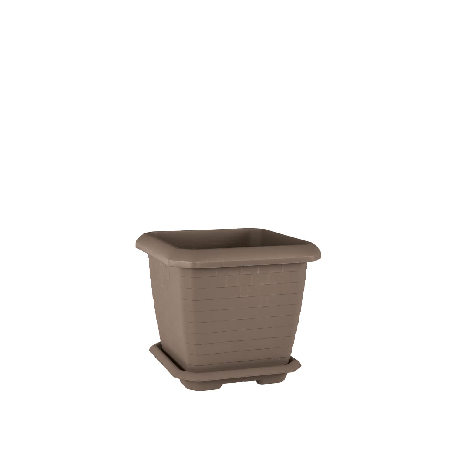 Serinova HK03 Hisar Kare Saksı No:3 Tabaklı 37 cm, 25,5 Litre Mocha