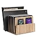 MobileVision Bamboo Device Organizer for Smartphones, Tablets and Laptops, 7 Slots With Extra Wide Slots for Laptops