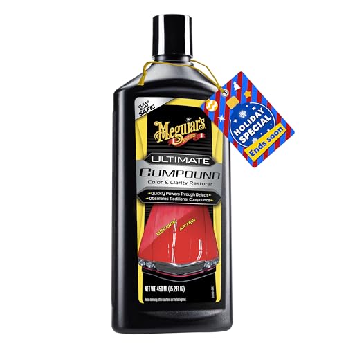 Meguiar’s Ultimate Compound, Pro-Grade Car Scratch Remover for Paint Correction, Removes Swirls...