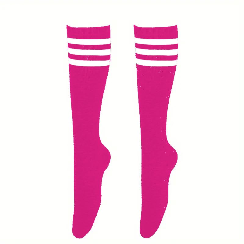 2 Pairs Striped Calf Socks, College Style Party Knee High Socks, Women's Stockings4