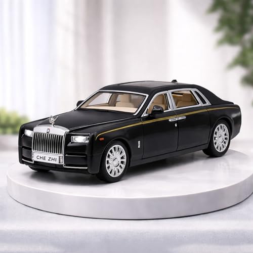 Image of Toyshine 1:35 Scale Rolls Royce Phantom Die Cast Car Model | Luxury Alloy Pull Back Toy Car with Lights & Sound | Openable Doors | Collectible Model Toy for Kids & Collectors, Black