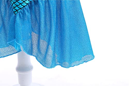 Disfraz princesa sirena brillante para niñas 3T miniatura 6